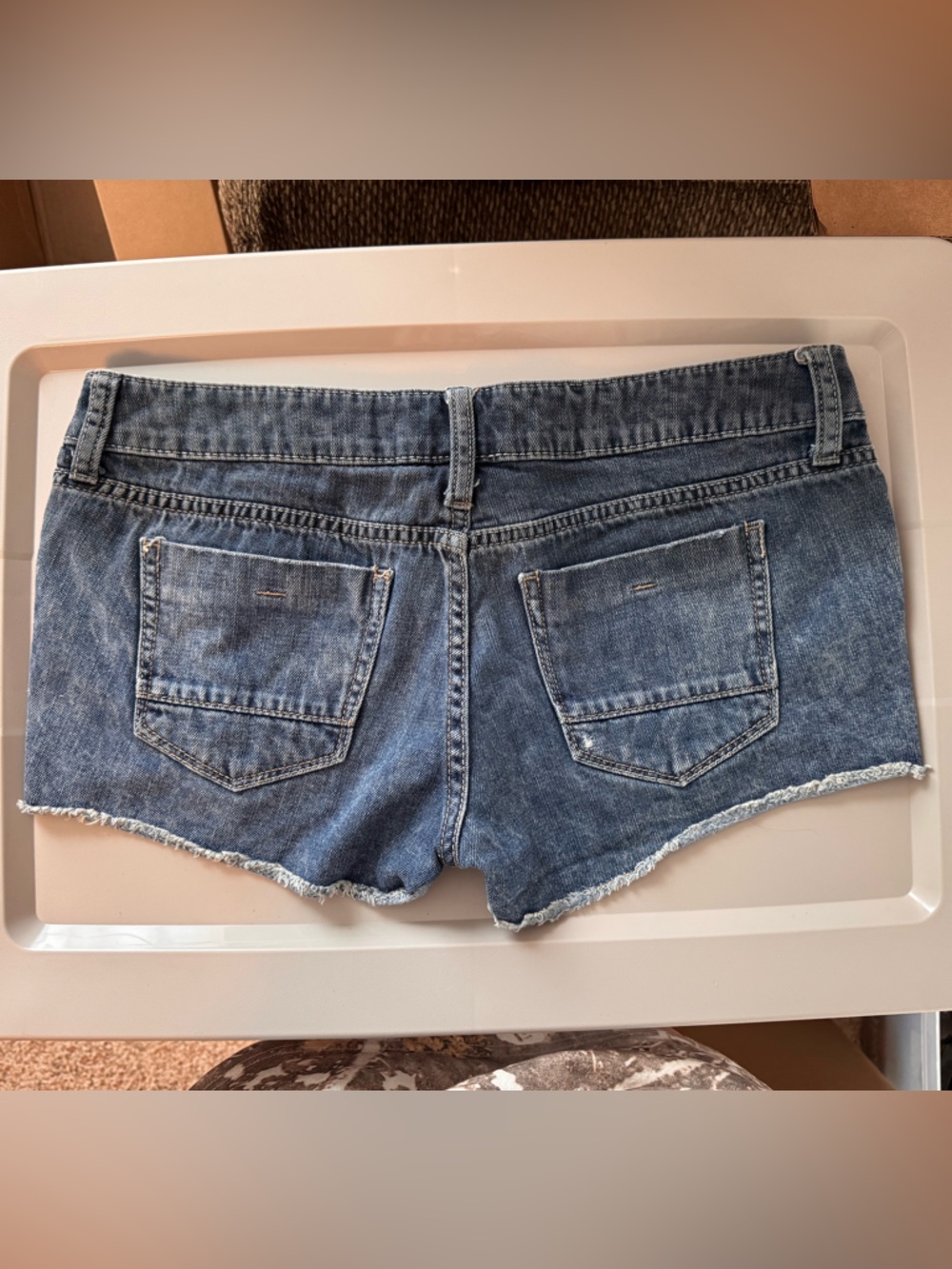Distressed denim shorts size 5
